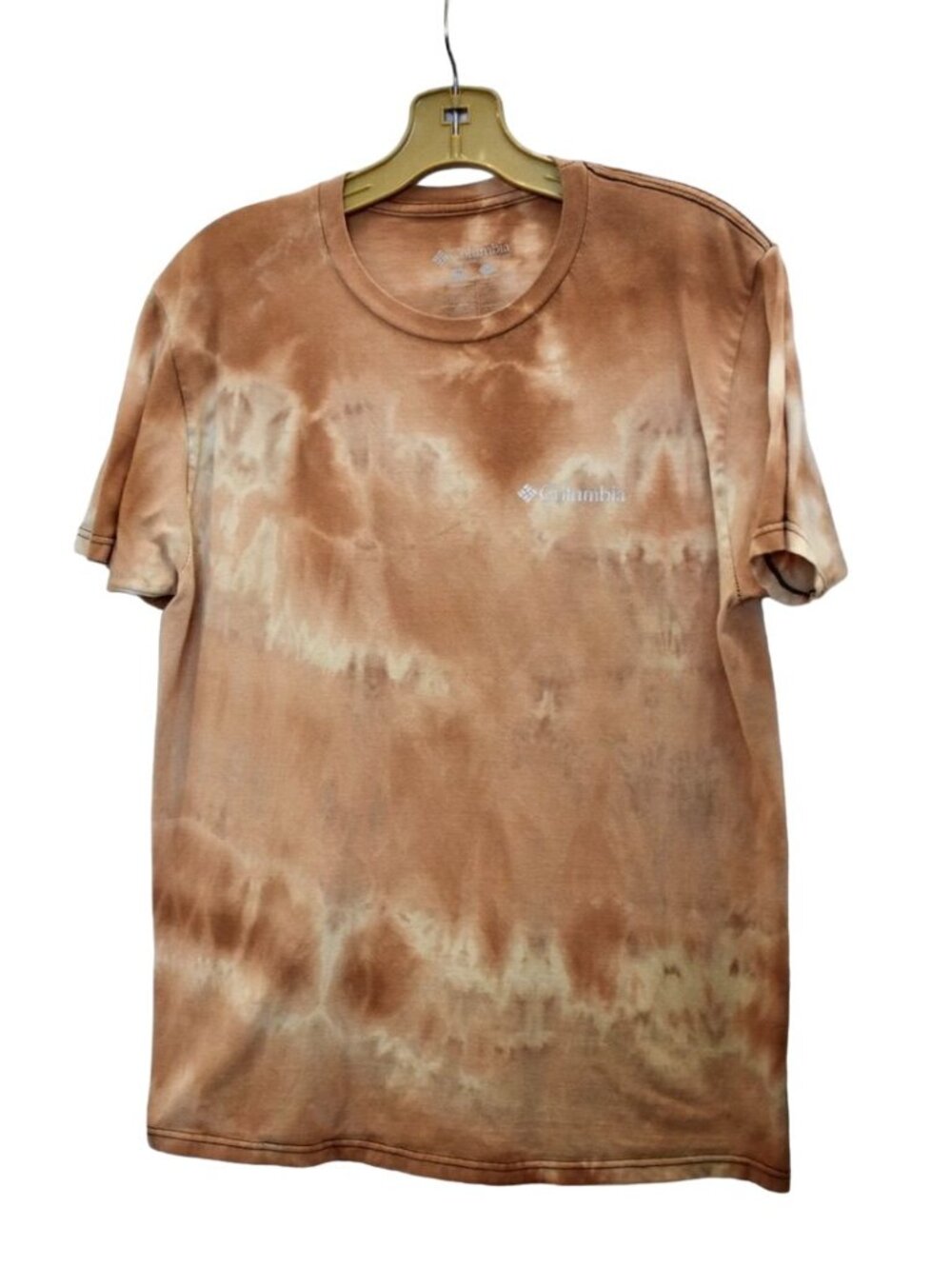 Unisex Columbia Sportswear Brown Custom Bleach Dye Logo Graphic T-shirt Size M